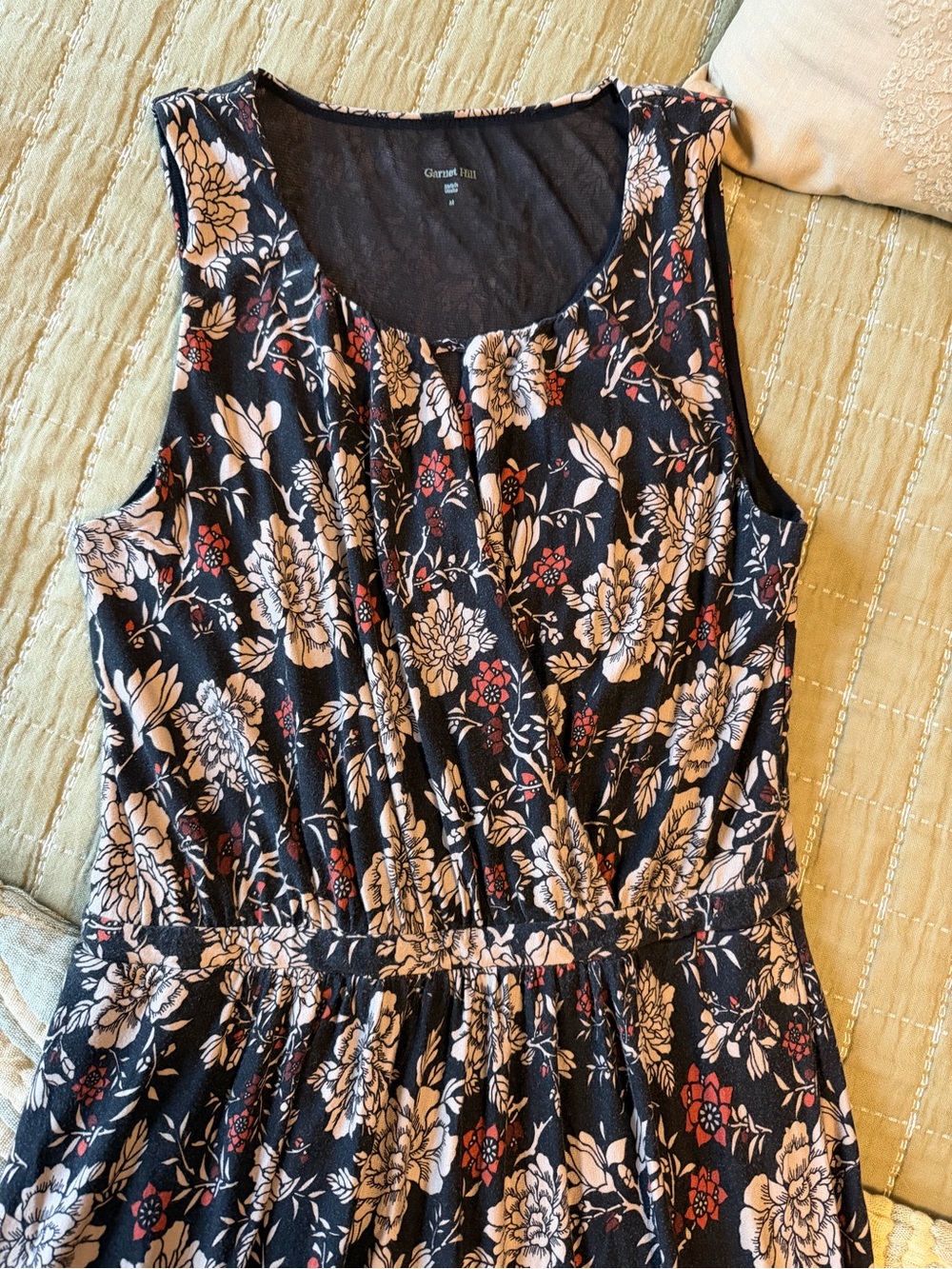 Garnet Hill Floral Maxi Dress with pockets! Sz Medium